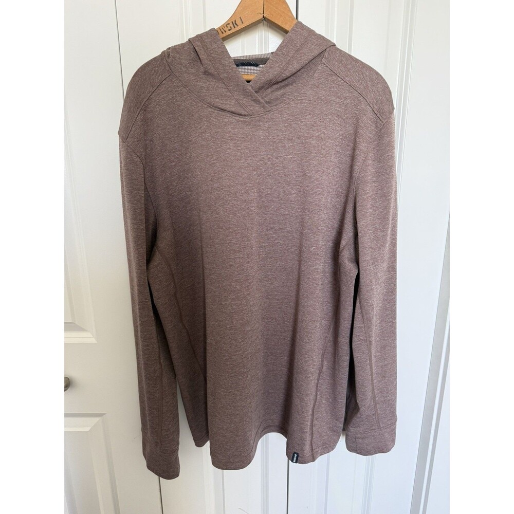 prAna Sol Defender Hoodie Slim Mens XLarge Heathered Red Pullover Lightweight